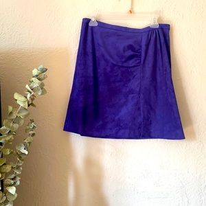 asymmetrical blue fauxsuede skirt by anthropologie